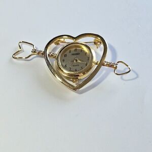 **Sale** Homer Gold Heart Brooch with Watch